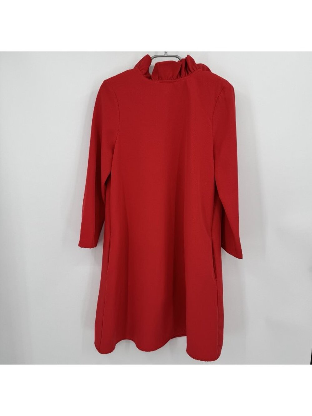 Tuckernuck Red Daphne Dress size S Small Ruffle Collar Bow Swing Mini Cocktail